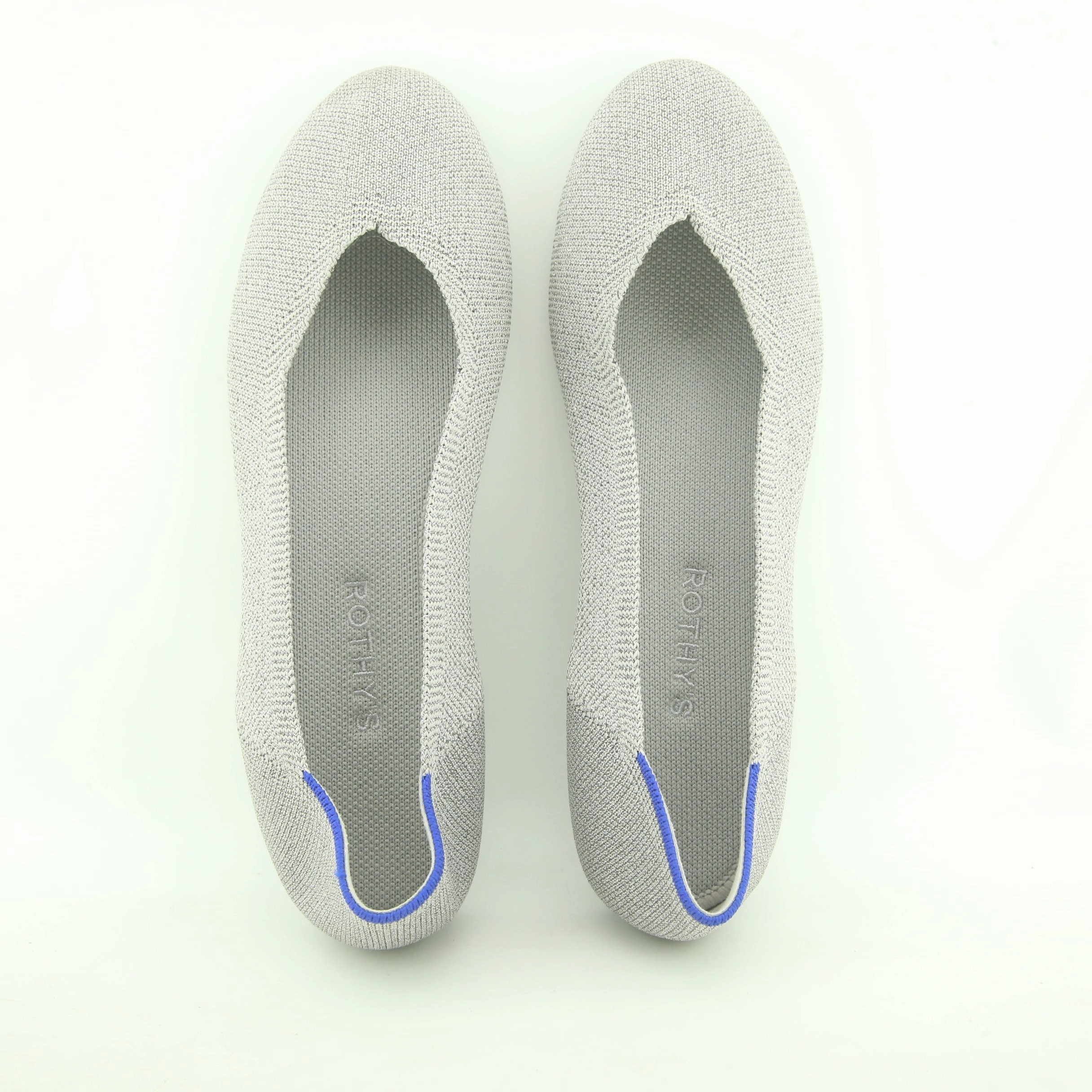 Rothy - Women - The Flat- Shiny silver Rothy New Launch shoe designs