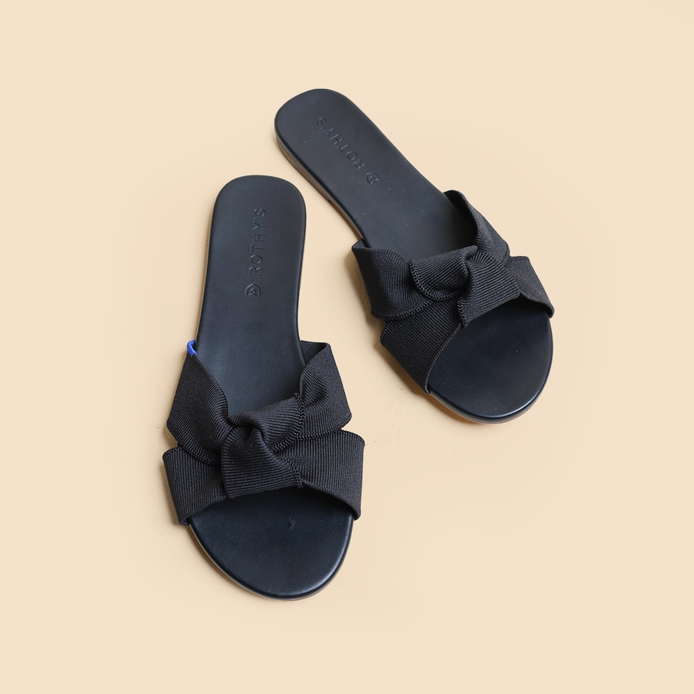 Rothy - Women - The Knot Sandals-  Black Rothy New Launch shoe designs