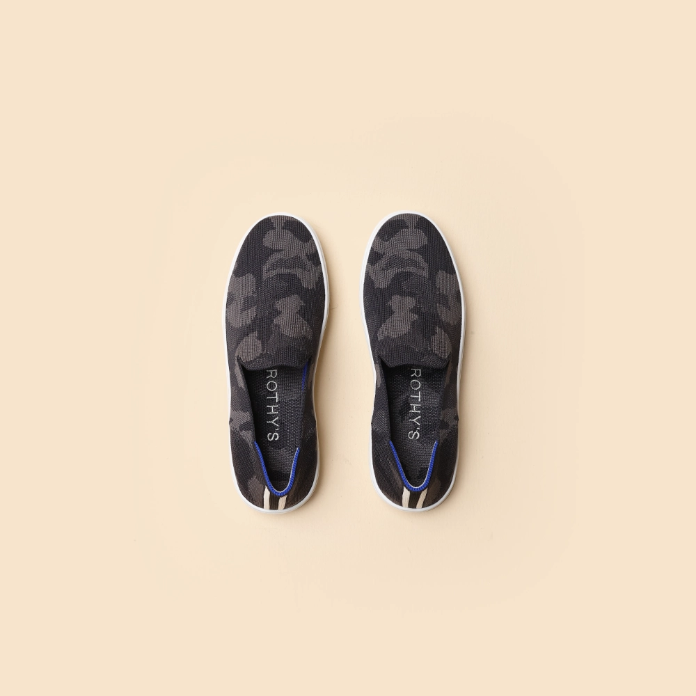 Rothy - Women - The Original Slip On Sneaker - Grey Camo Rothy New Launch innovative shoe styles