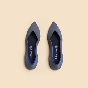 Rothy - Women - The Point -  Cloud Grey Birdseye Rothy New Launch innovative shoe styles