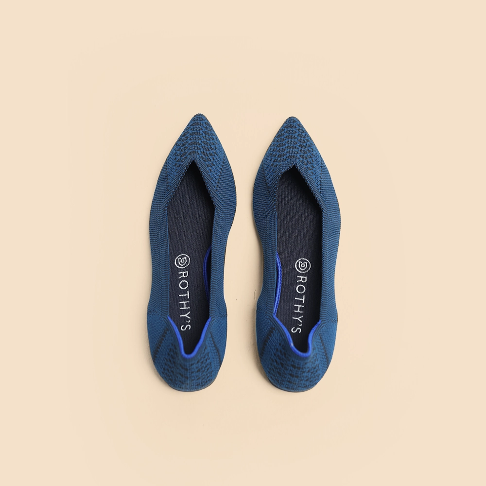 Rothy - Women - The Point - Deep Teal Python Rothy New Launch innovative shoe styles