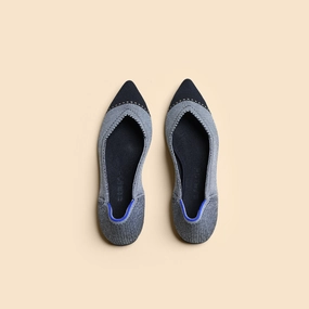 Rothy - Women - The Point - Gray With Black Toe Cap Rothy New Launch innovative shoe styles