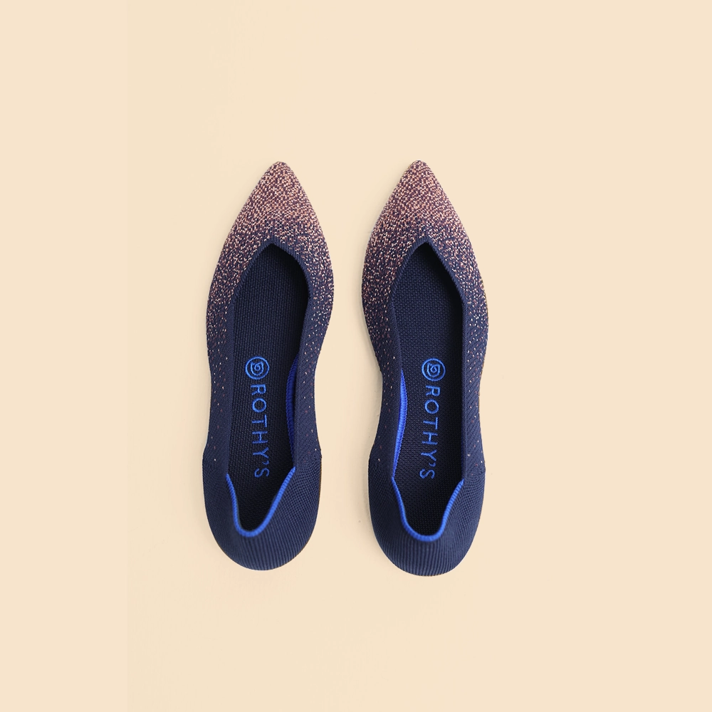 Rothy - Women - The Point - Midnight Metallic Sparkle Rothy New Launch innovative shoe styles