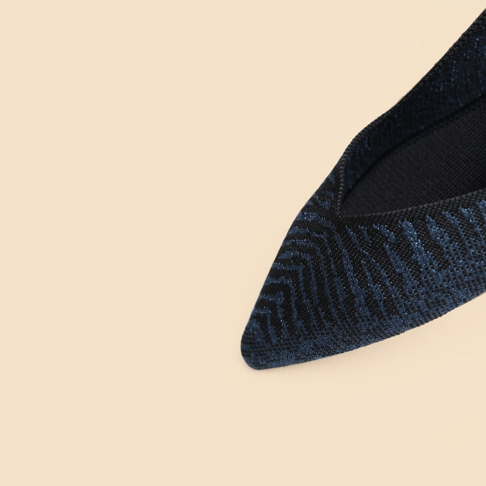 Rothy - Women - The Point - Midnight Metallic Zebra print Rothy New Launch shoe designs