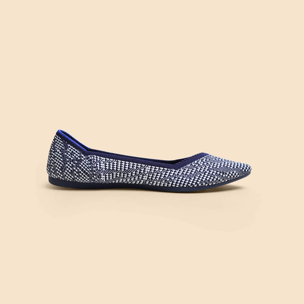 Rothy - Women - The Point - Navy Hundstooth Blue Rothy New Launch shoe designs