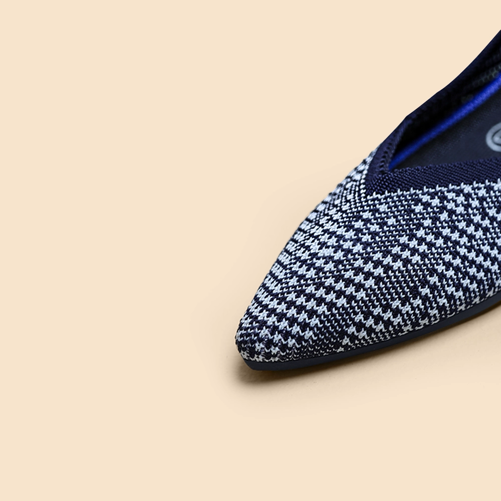 Rothy - Women - The Point - Navy Hundstooth Blue Rothy New Launch shoe designs
