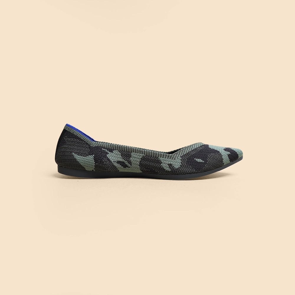 Rothy - Women - The Point - Olive Camo (Gray Sole) Rothy New Launch shoe designs