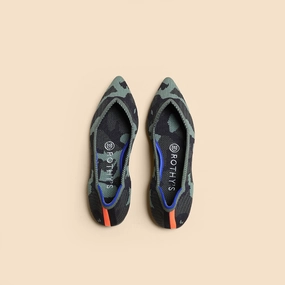 Rothy - Women - The Point - Olive Camo (Gray Sole) Rothy New Launch innovative shoe styles