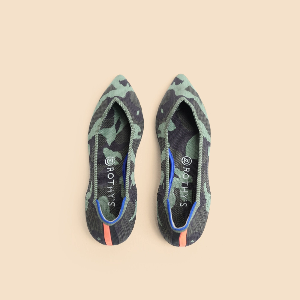 Rothy - Women - The Point - Olive Camo Rothy New Launch innovative shoe styles