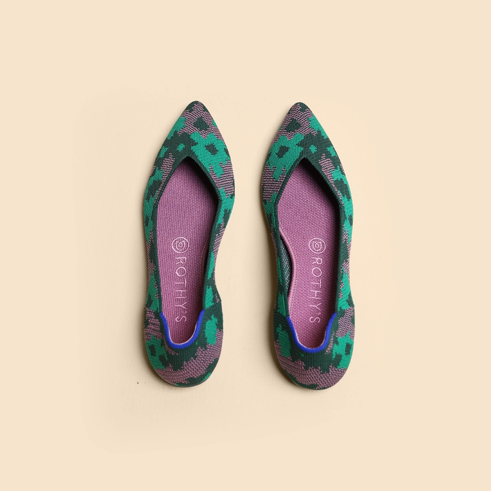 Rothy - Women - The Point - Pink And Green Camo Rothy New Launch innovative shoe styles