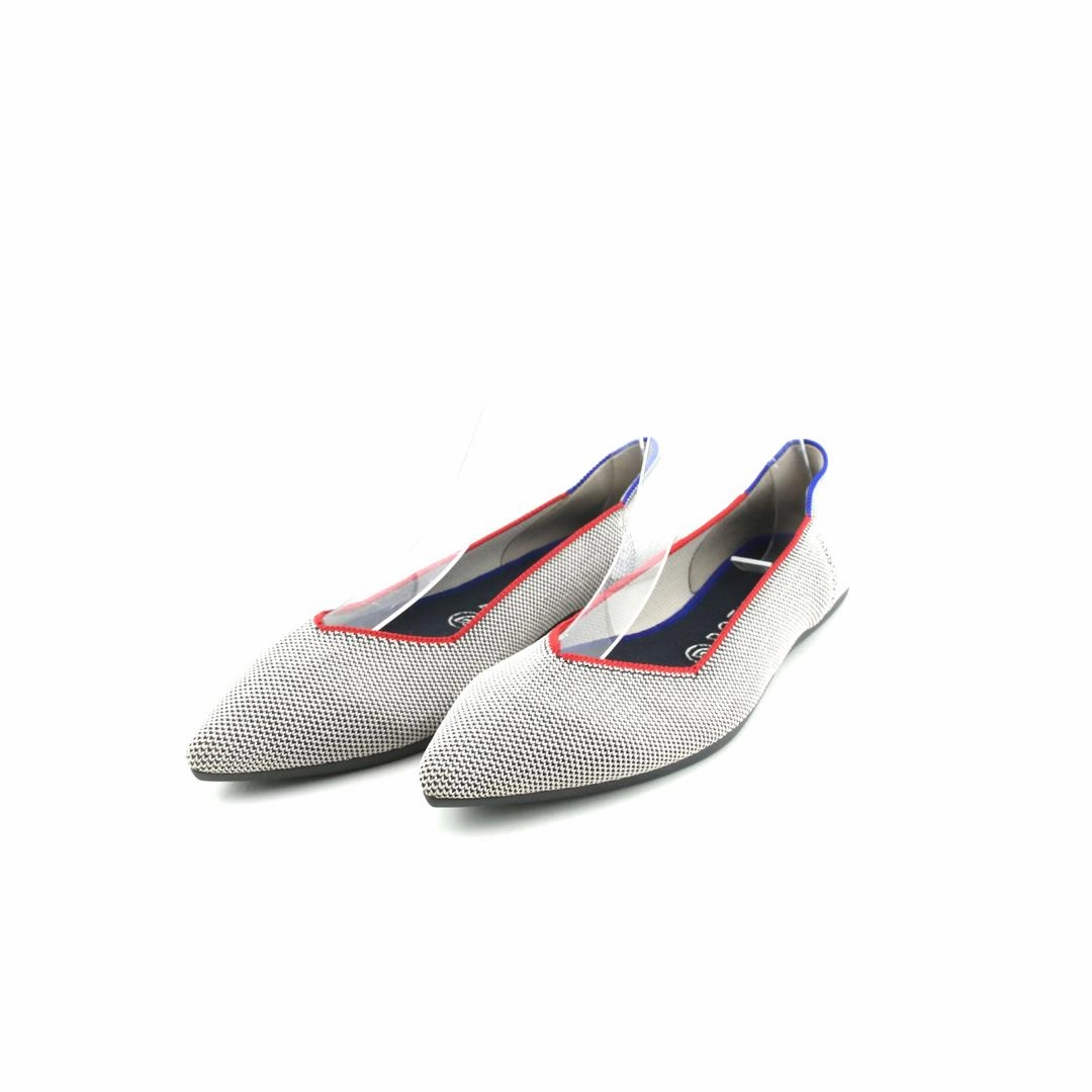 Rothy - Women - The Point - Red & Blue Piping Gray Rothy New Launch shoe designs