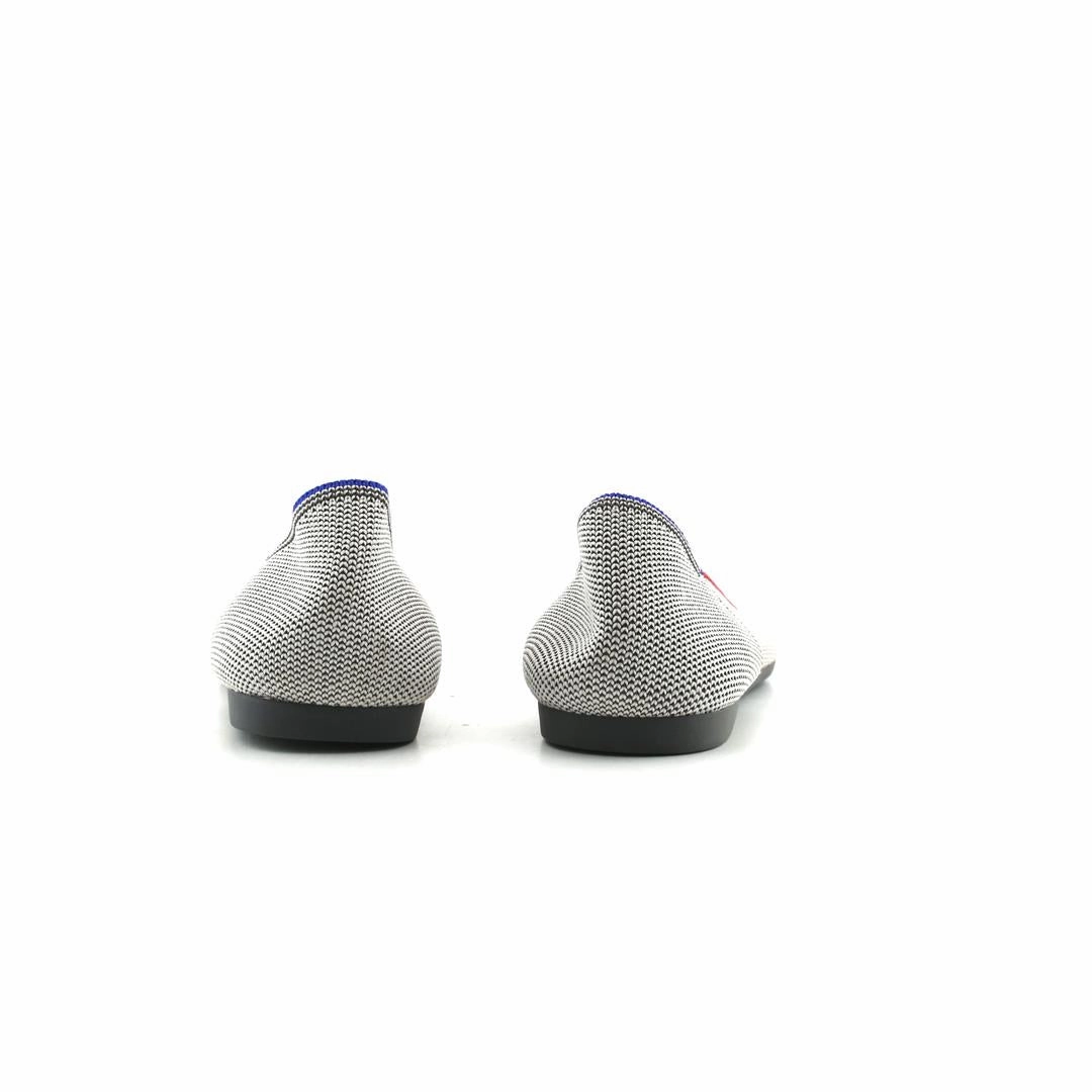 Rothy - Women - The Point - Red & Blue Piping Gray Rothy New Launch shoe designs