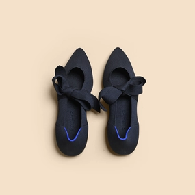 Rothy - Women - The Point Mary Jane Bow - Black Rothy New Launch innovative shoe styles