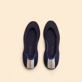 Rothy - Women - The Square Flat - Blue Rothy New Launch innovative shoe styles