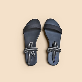 Rothy - Women - The Warp Sandal - Navy Rothy New Launch innovative shoe styles