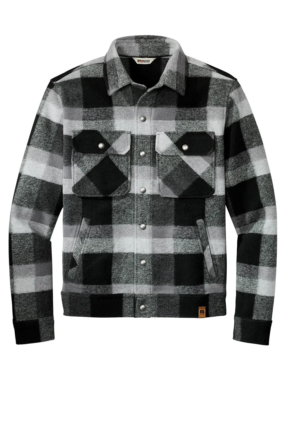 Russell Outdoors Mens Basin Snap Down Jacket - Deep Black Plaid  Excellent quality Clothing Russell-Outdoors
