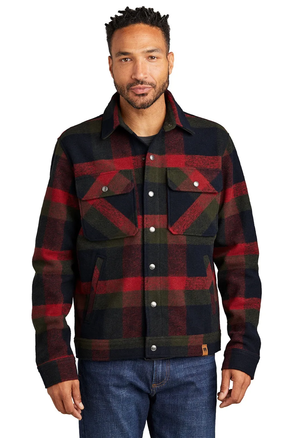 Russell Outdoors Mens Basin Snap Down Jacket - Red Plaid  Excellent quality Clothing Russell-Outdoors