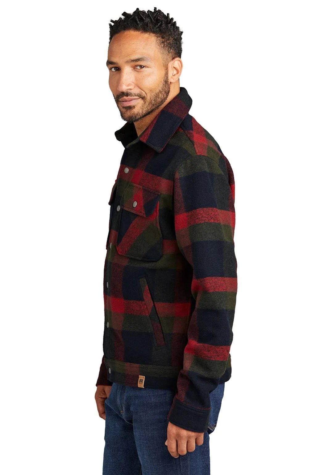 Russell Outdoors Mens Basin Snap Down Jacket - Red Plaid  Excellent quality Clothing Russell-Outdoors