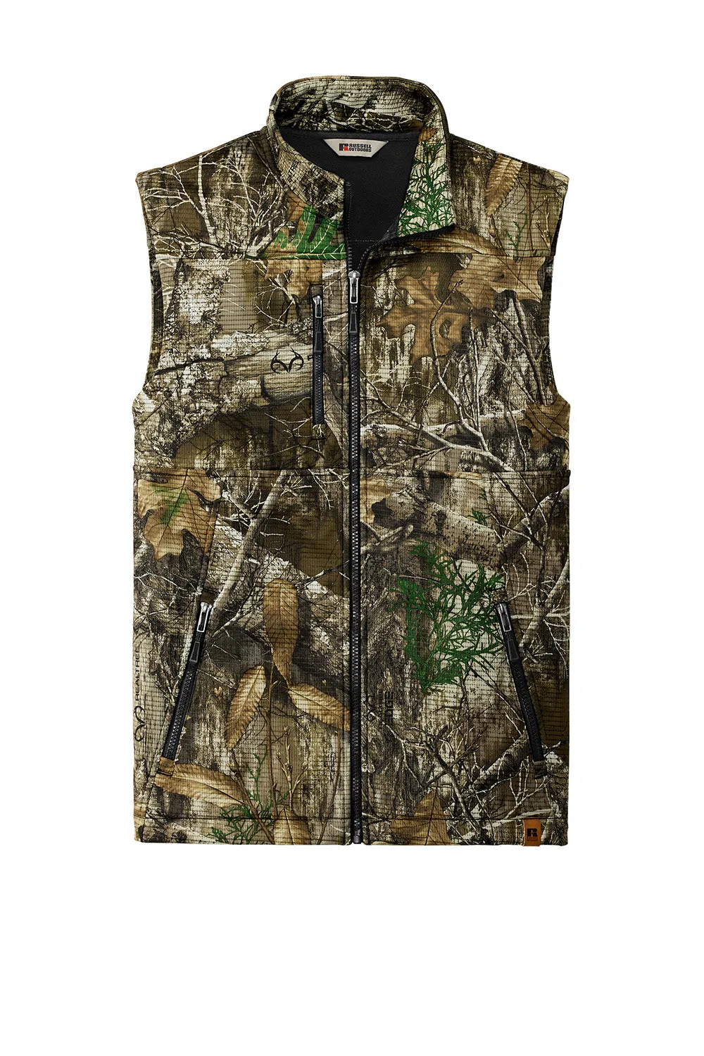 Russell Outdoors Mens Realtree Atlas Water Resistant Full Zip Soft Shell Vest - Realtree Edge Camo  Excellent quality Clothing Russell-Outdoors