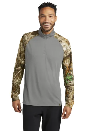 Russell Outdoors Mens Realtree Colorblock Moisture Wicking 1/4 Zip Sweatshirt - Heather Concrete Grey/Realtree Edge Camo  Excellent quality Clothing Russell-Outdoors