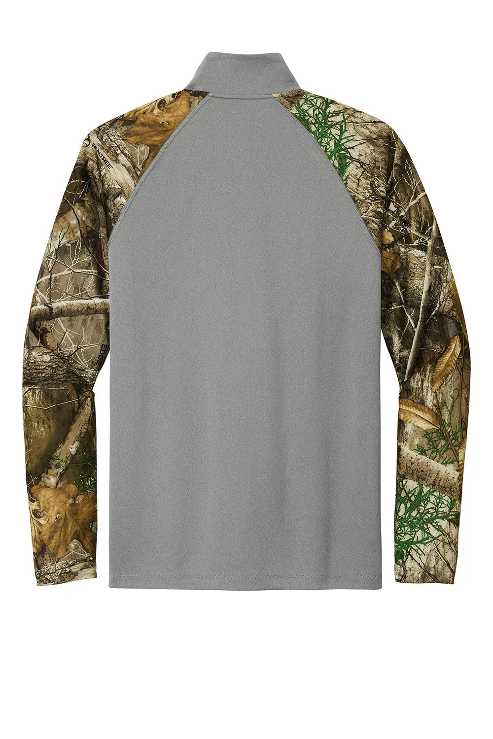 Russell Outdoors Mens Realtree Colorblock Moisture Wicking 1/4 Zip Sweatshirt - Heather Concrete Grey/Realtree Edge Camo  Excellent quality Clothing Russell-Outdoors