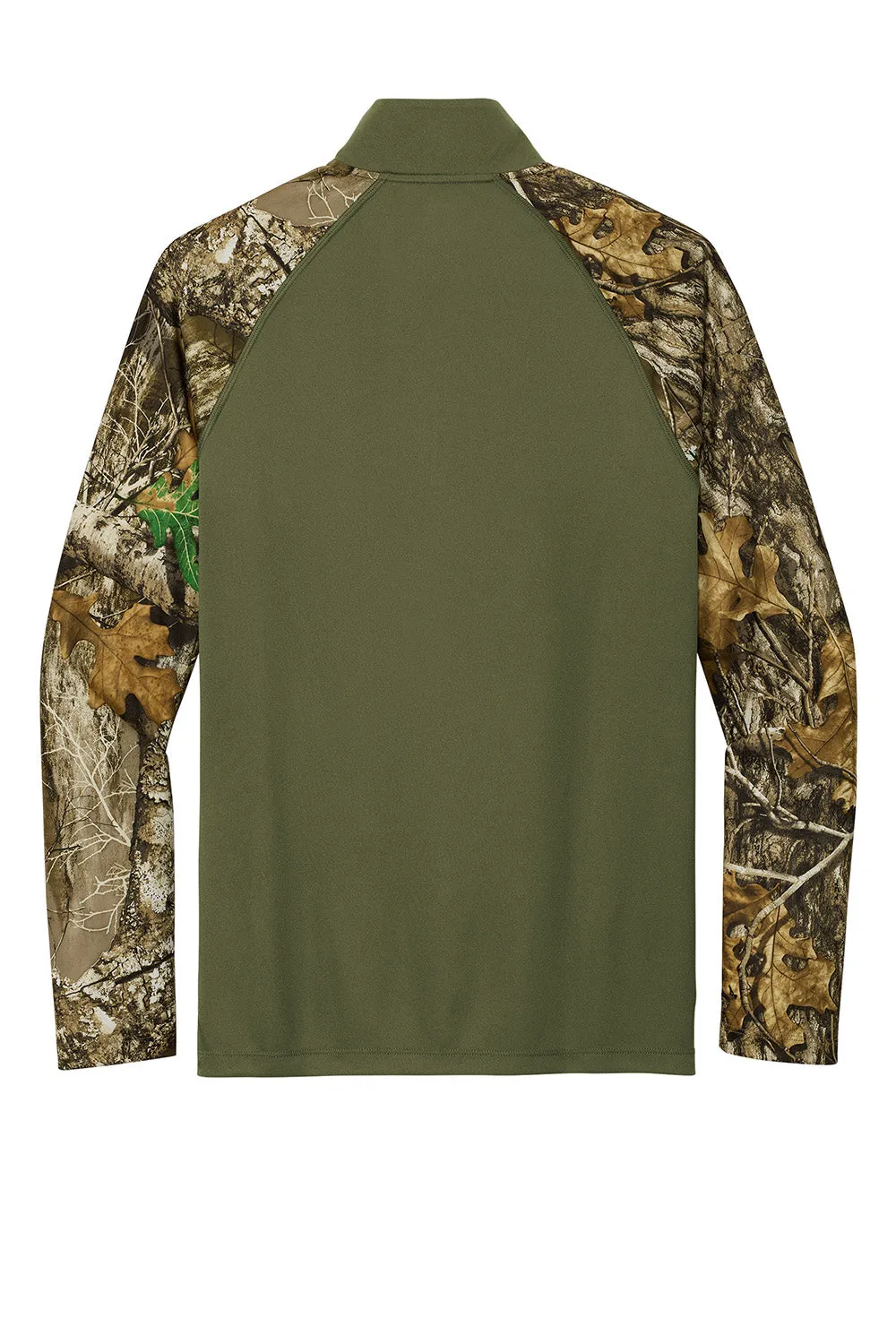 Russell Outdoors Mens Realtree Colorblock Moisture Wicking 1/4 Zip Sweatshirt - Olive Drab Green/Realtree Edge Camo  Excellent quality Clothing Russell-Outdoors