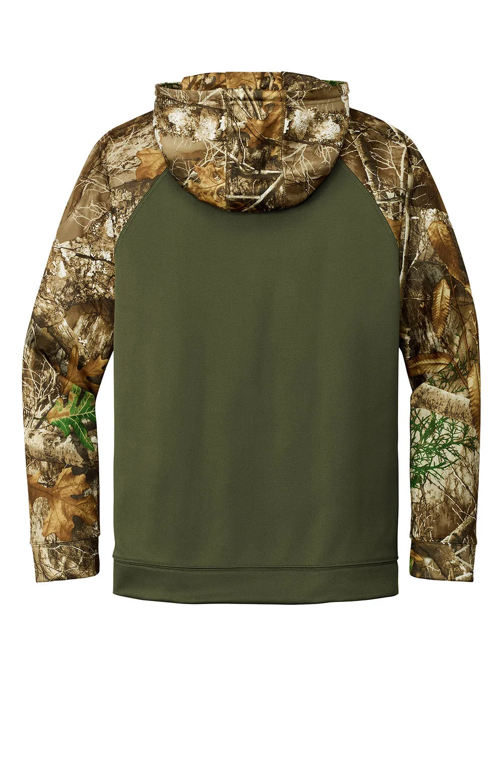 Russell Outdoors Mens Realtree Colorblock Moisture Wicking Full Zip Hooded Sweatshirt Hoodie w/ Pockets - Olive Drab Green/Realtree Edge Camo  Excellent quality Clothing Russell-Outdoors