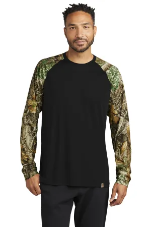 Russell Outdoors Mens Realtree Colorblock Moisture Wicking Long Sleeve Crewneck T-Shirt - Black/Realtree Edge Camo  Excellent quality Clothing Russell-Outdoors