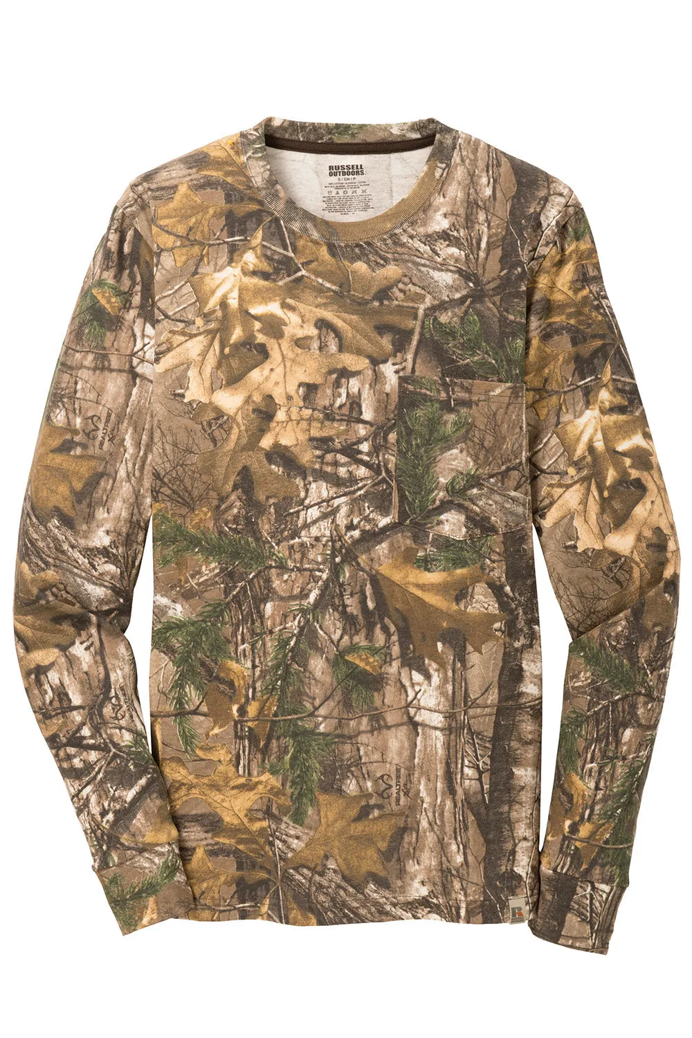 Russell Outdoors Mens Realtree Explorer Long Sleeve Crewneck T-Shirt w/ Pocket - Realtree Xtra Camo  Excellent quality Clothing Russell-Outdoors