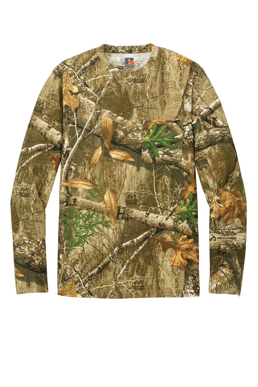 Russell Outdoors Mens Realtree Long Sleeve Crewneck T-Shirt w/ Pocket - Realtree Edge Camo  Excellent quality Clothing Russell-Outdoors