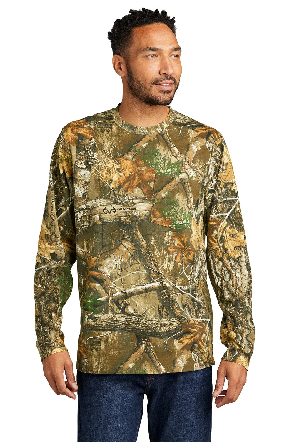 Russell Outdoors Mens Realtree Long Sleeve Crewneck T-Shirt w/ Pocket - Realtree Edge Camo  Excellent quality Clothing Russell-Outdoors