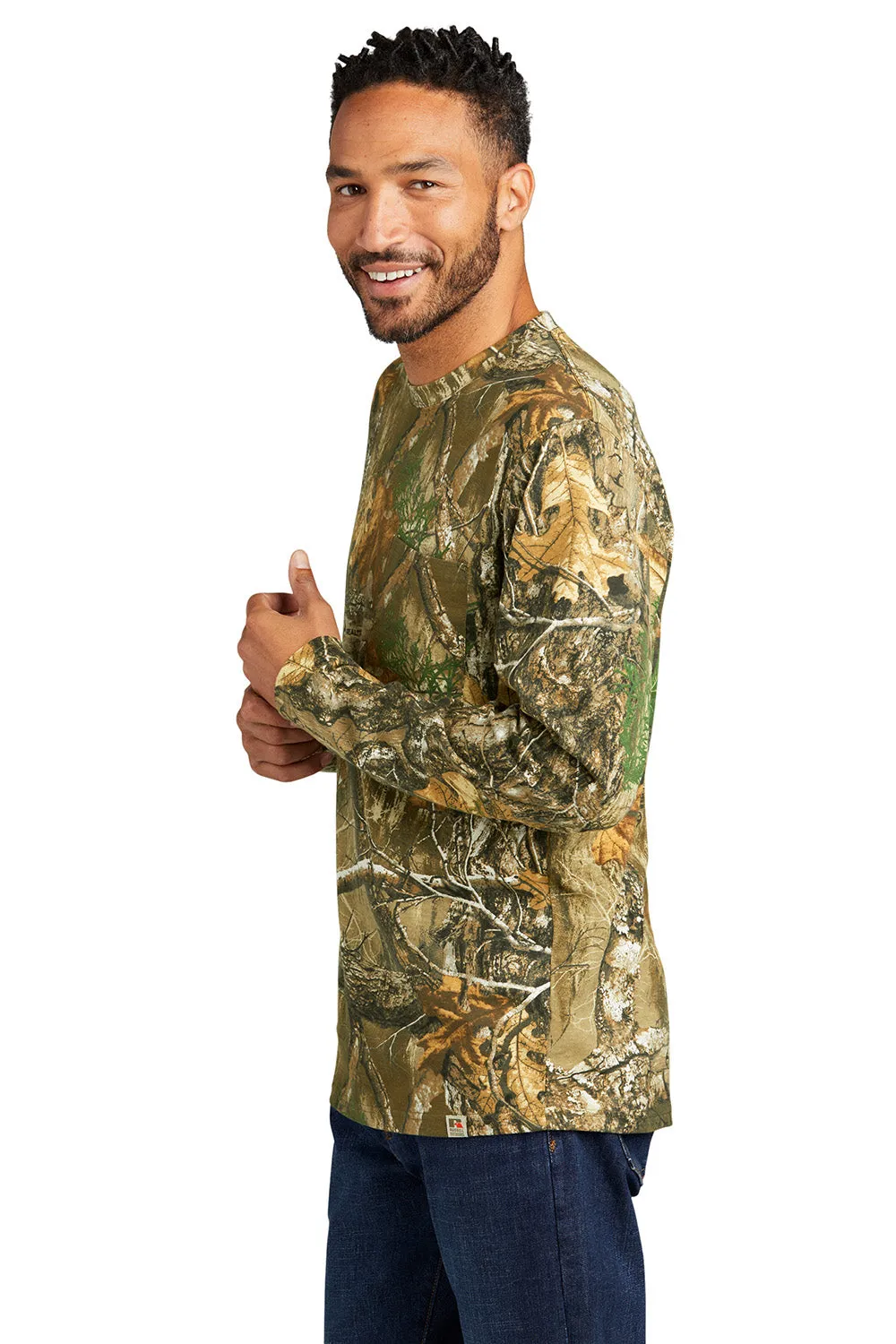 Russell Outdoors Mens Realtree Long Sleeve Crewneck T-Shirt w/ Pocket - Realtree Edge Camo  Excellent quality Clothing Russell-Outdoors