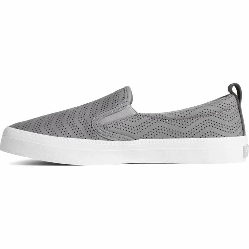 SPERRY CREST TWIN GORE PERFORATED LEATHER SLIP ON SNEAKER WOMEN'S - FINAL SALE! Sperry classic boat shoes