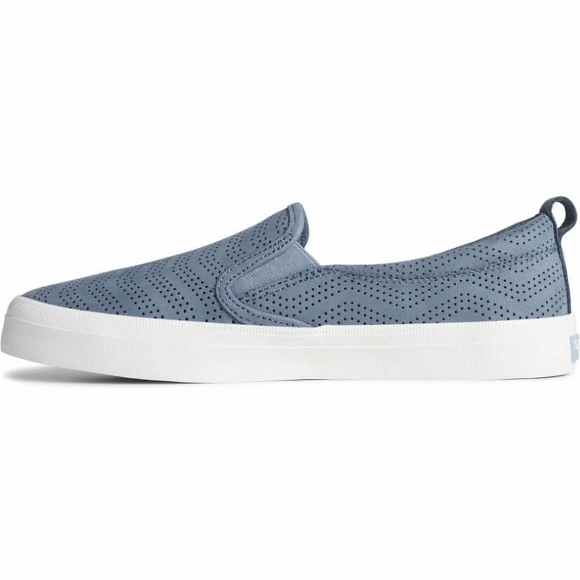 SPERRY CREST TWIN GORE PERFORATED LEATHER SLIP ON SNEAKER WOMEN'S - FINAL SALE! Sperry classic boat shoes