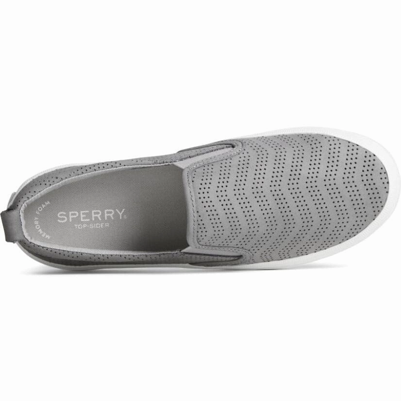 SPERRY CREST TWIN GORE PERFORATED LEATHER SLIP ON SNEAKER WOMEN'S - FINAL SALE! Sperry classic boat shoes