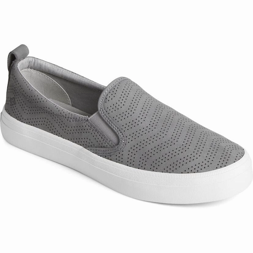 SPERRY CREST TWIN GORE PERFORATED LEATHER SLIP ON SNEAKER WOMEN'S - FINAL SALE! Sperry classic boat shoes