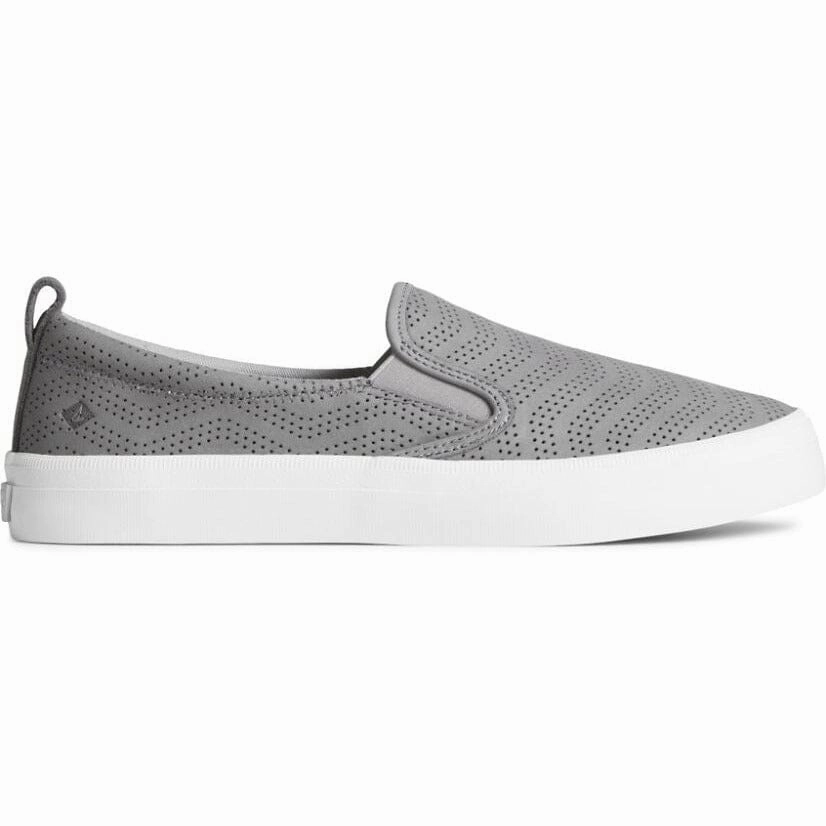 SPERRY CREST TWIN GORE PERFORATED LEATHER SLIP ON SNEAKER WOMEN'S - FINAL SALE! Sperry classic boat shoes