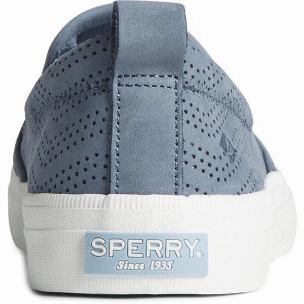 SPERRY CREST TWIN GORE PERFORATED LEATHER SLIP ON SNEAKER WOMEN'S - FINAL SALE! Sperry classic boat shoes