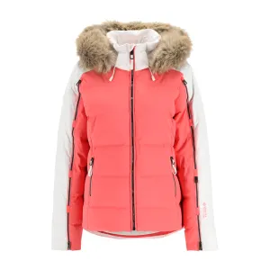 Spyder Falline Faux Fur Down Jacket Orange Spyder
