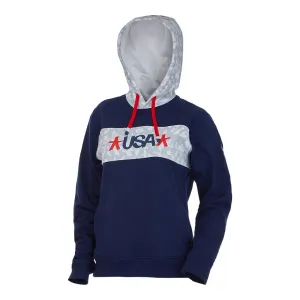 Spyder Haze USA Pride Hoodie Fleece Jacket Blue Spyder