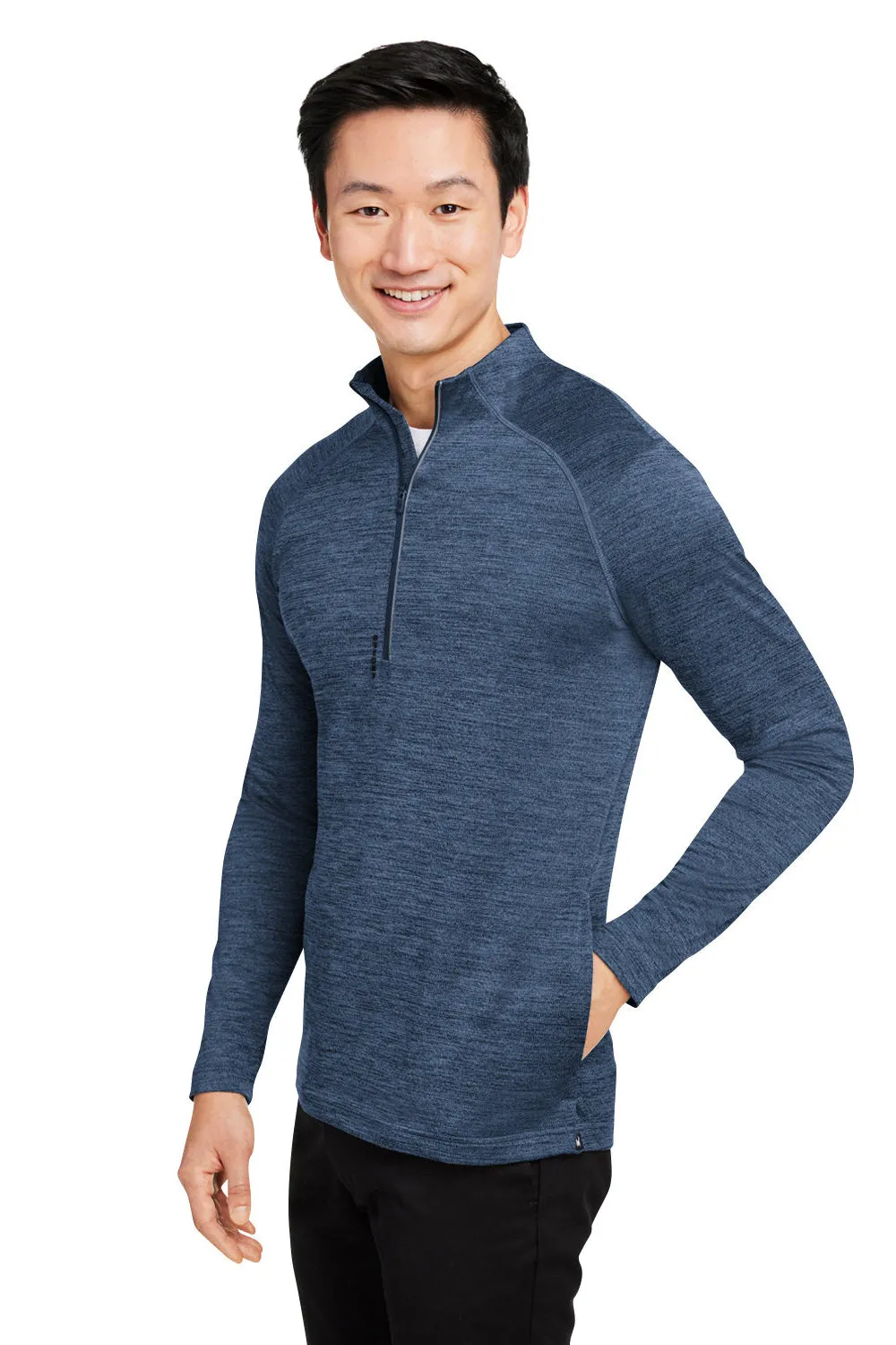 Spyder Mens Mission 1/4 Zip Sweatshirt w/ Pockets - Frontier Blue Clothing Spyder