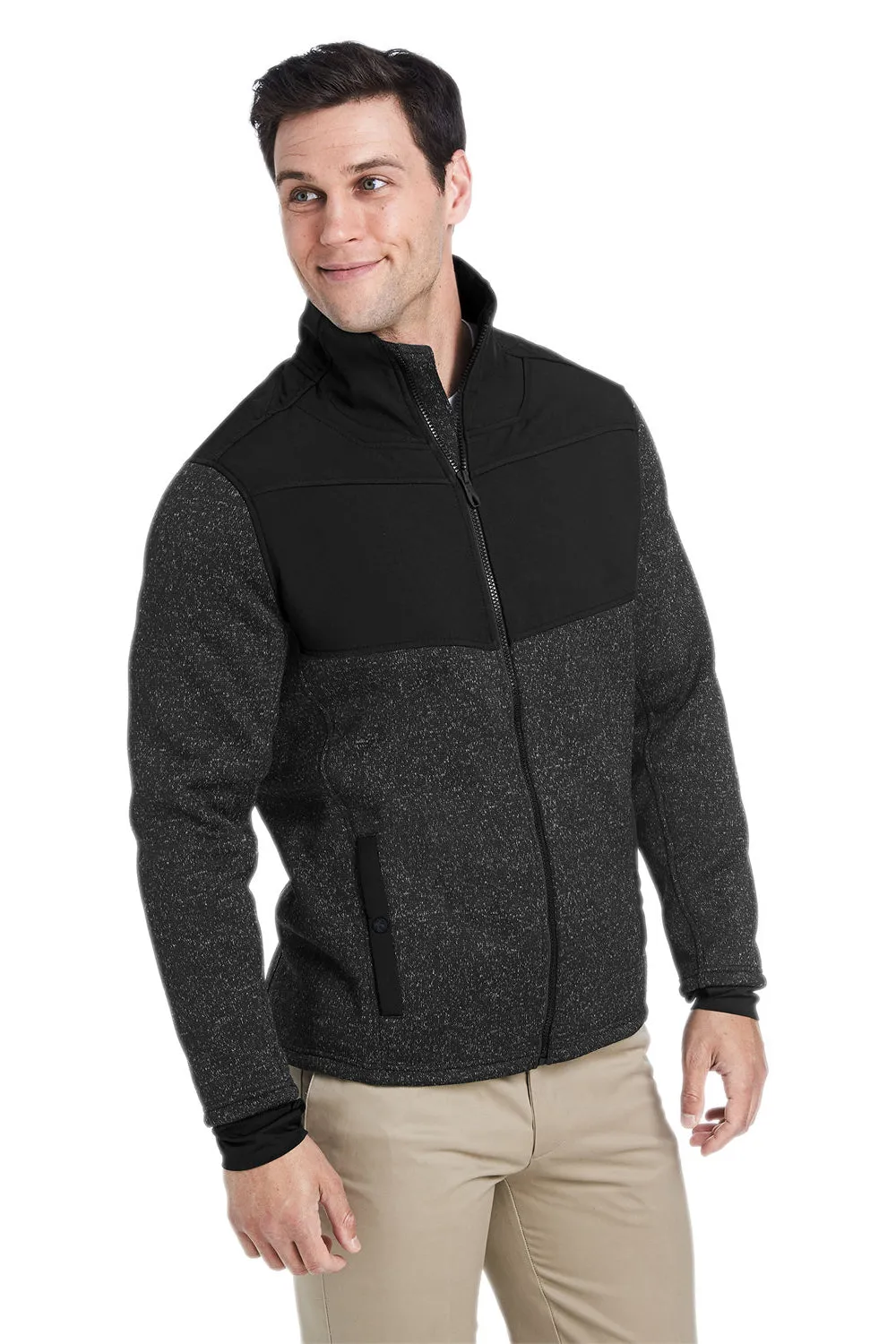 Spyder Mens Passage Full Zip Sweater Jacket - Black Powder/Black Clothing Spyder