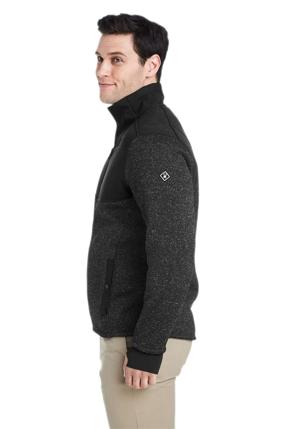 Spyder Mens Passage Full Zip Sweater Jacket - Black Powder/Black Clothing Spyder