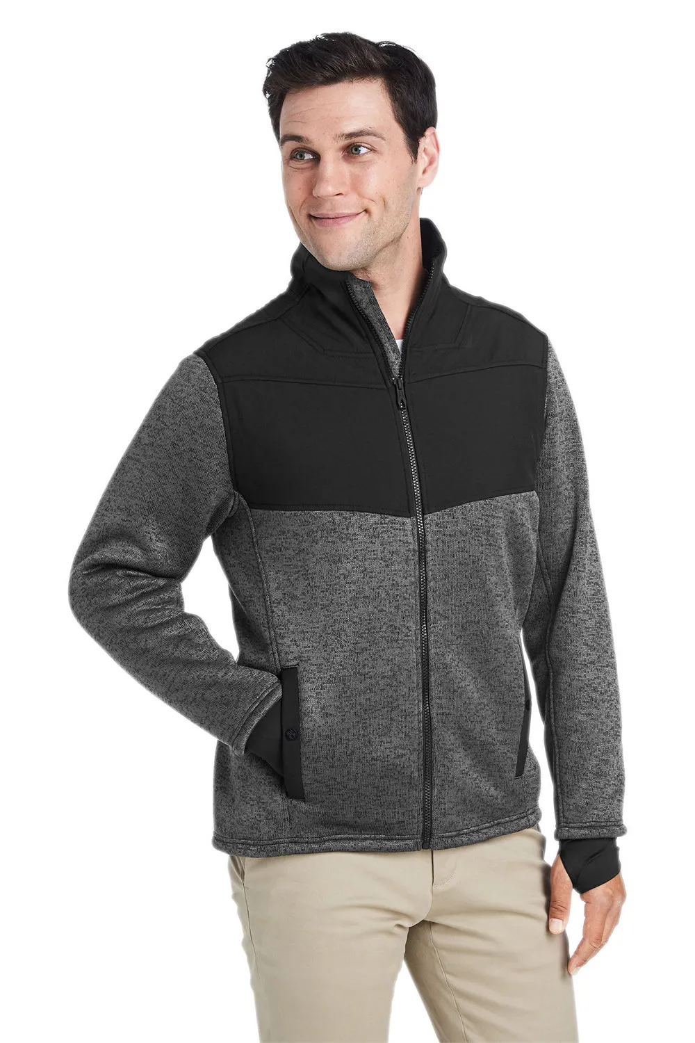 Spyder Mens Passage Full Zip Sweater Jacket - Polar Grey Powder/Black Clothing Spyder