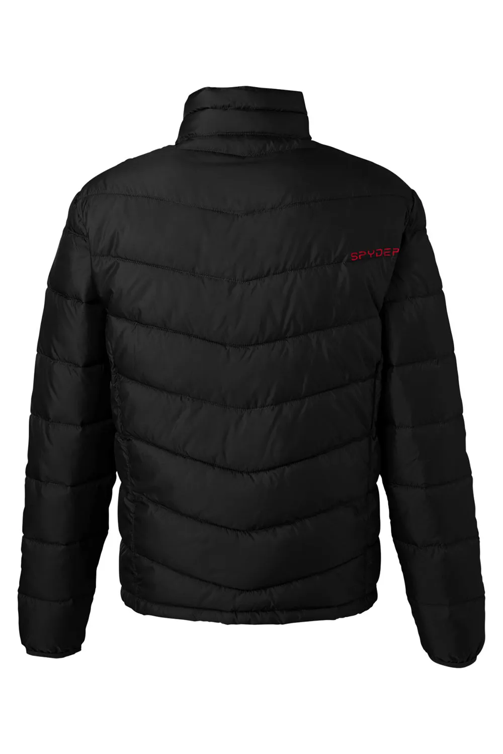 Spyder Mens Pelmo Puffer Full Zip Jacket - Black/Red Clothing Spyder