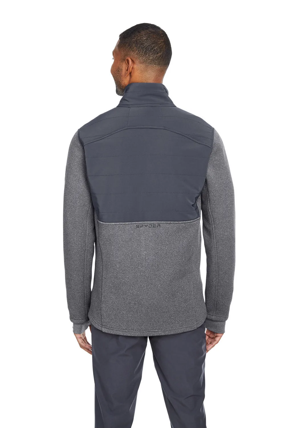 Spyder Mens Pursuit Full Zip Jacket - Heather Black/Polar Grey Clothing Spyder