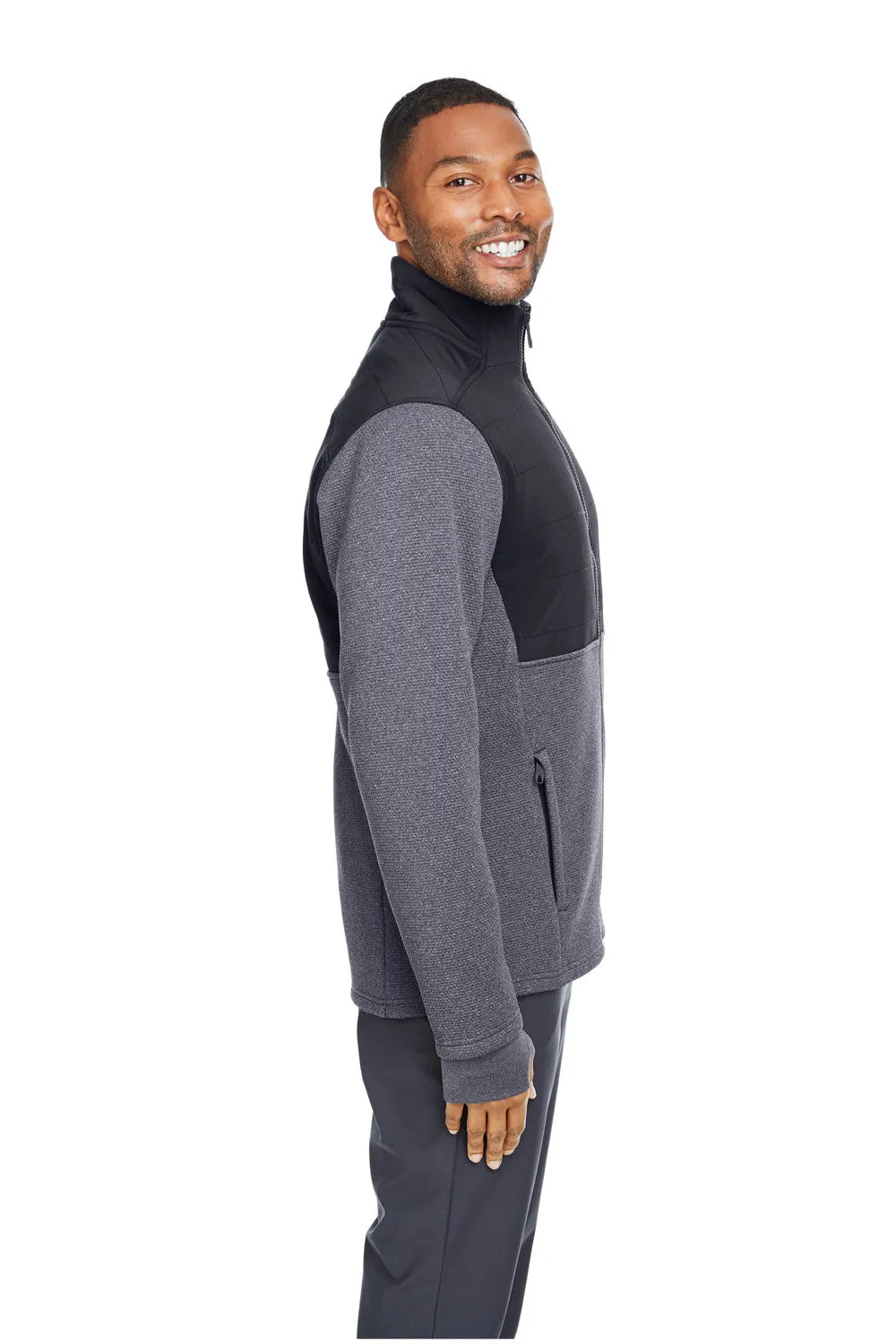 Spyder Mens Pursuit Full Zip Jacket - Heather Frontier Blue/Black Clothing Spyder