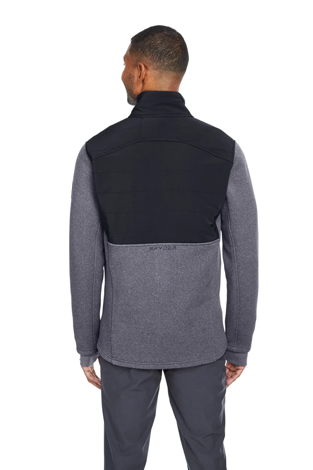 Spyder Mens Pursuit Full Zip Jacket - Heather Frontier Blue/Black Clothing Spyder