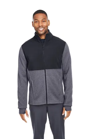 Spyder Mens Pursuit Full Zip Jacket - Heather Frontier Blue/Black Clothing Spyder