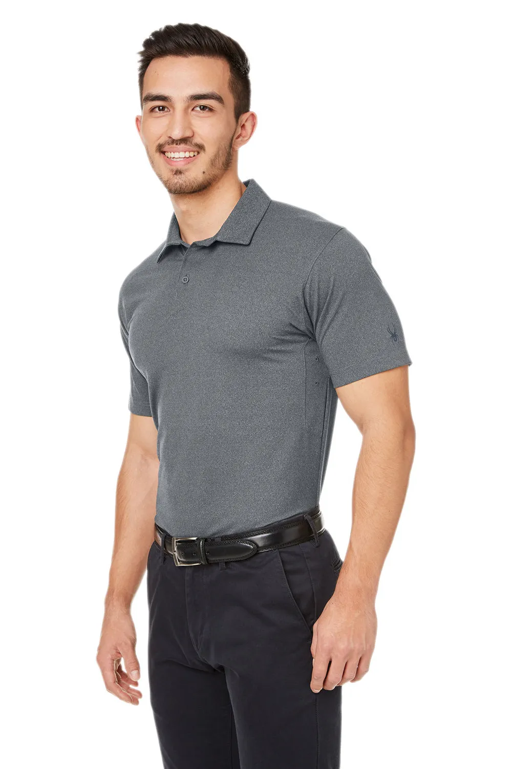 Spyder Mens Spyre Short UPF 40  Sleeve Polo Shirt - Polar Grey Frost Clothing Spyder